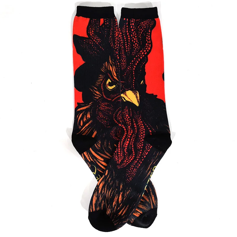 Men's Novelty Fun Graphic Cotton Socks - Unique Designs: Poker, Corgi, Frog, Burger, Piranha, Wolf, Avocado, Eagle