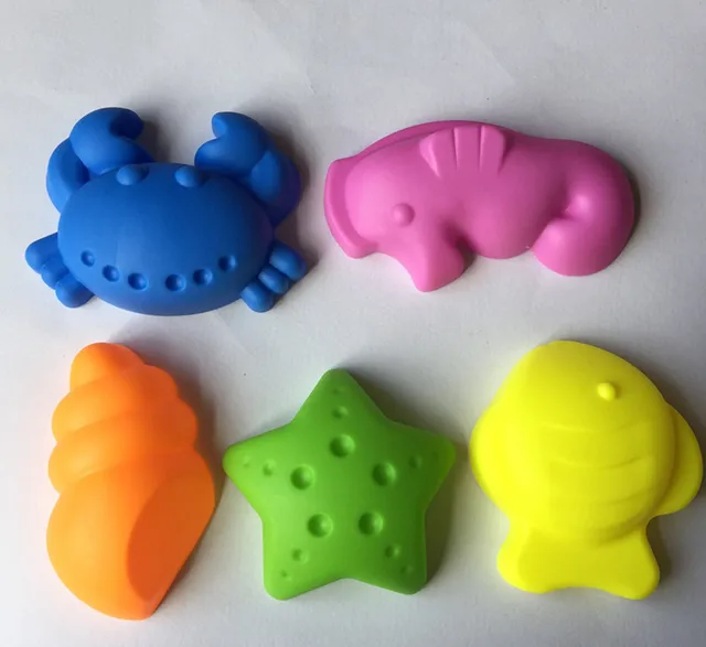 5-In-1 Plastic Sandbeach Toy Set Outdoor Beach Sanding Toy Animal Mold Toy Random Color Kids Sand Sea Toys 2