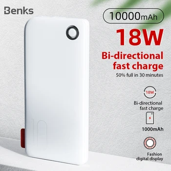 

Benks Power Bank 10000mAh FCP PD QC3.0 Fast Charging Type-C USB Charger For Xiaomi iPhone Samsung AFC External Battery PoverBank