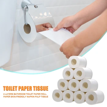 

Spot Sales 4 Layer Toilet Tissue Home Bath Toilet Roll Paper Soft Toilet Paper Daily Skin-friendly Paper Towels New Toilet Paper
