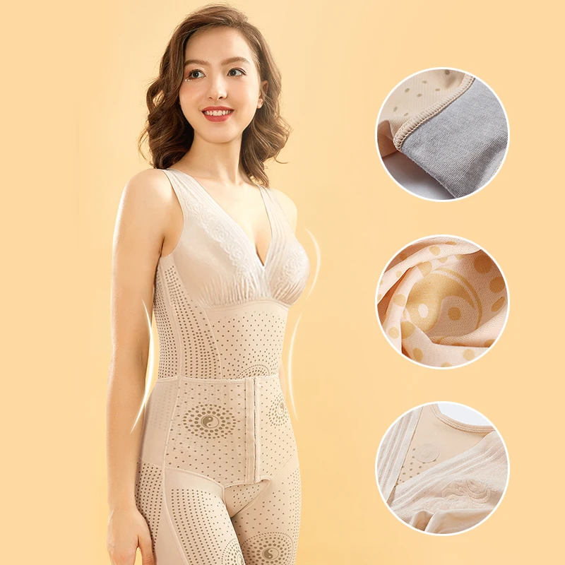 Slimming Waist Trainer Bodysuit Weight Loss Underwear V-Neck Tummy Control Belt Shapewear Belly Sheath Body Shaper Lingerie
