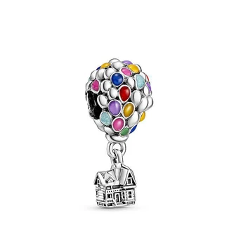 

Real 925 Silver Color Beads Charms Fit Pandora Bracelet Original House & Balloons Charms Jewelry 2020