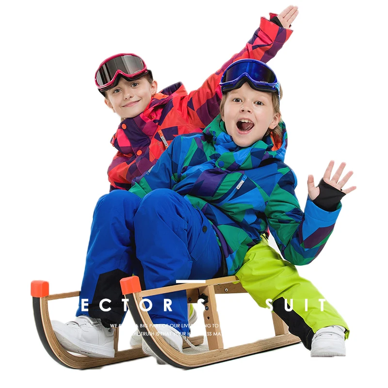 

SAENSHING Kids snowboarding suit skiing pants with straps Children Waterproof Snow Skiing Jackets snow boarding trouseres suit
