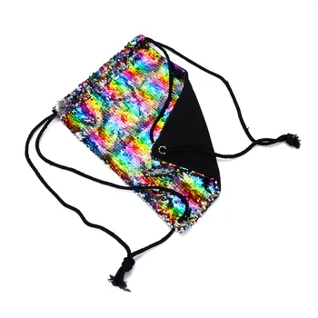 

Sequin Drawstring Bags Reversible Sequin Backpack Glittering Shoulder Bags for Girls Women FEA889