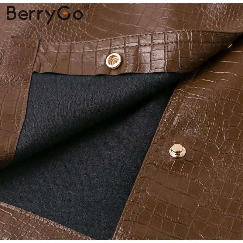 BerryGo, модное платье из искусственной кожи, женские комбинезоны с высокой талией, женское офисное платье, уличная одежда, комбинезоны с животным принтом, осеннее платье