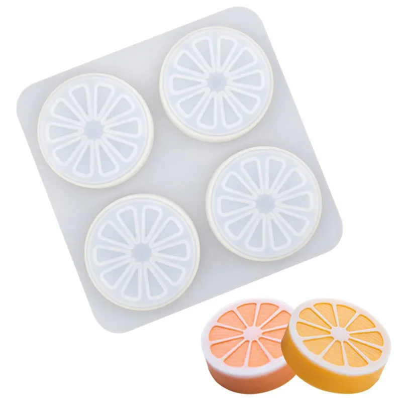 4Cavity Lemon Sliced With Seeds Soap Molds Fruit Handmade Mould Silicone Molds Soap Fondant Clay Resin Moulds Candle Mold