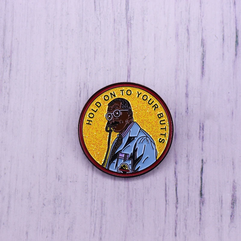Удерживайте булавку на лацкане Butts Samuel L. Круглая брошь Jackson's 'Jurassic Park для