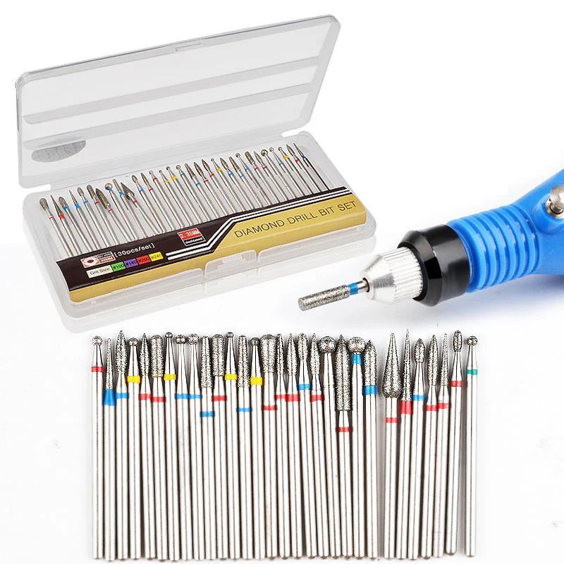 

30Pcs Tungsten Steel Drill Bit Nails Accessories 2021 Drill Bits for Gel Fashion Diamond Machine Sanding for Nail Decoration