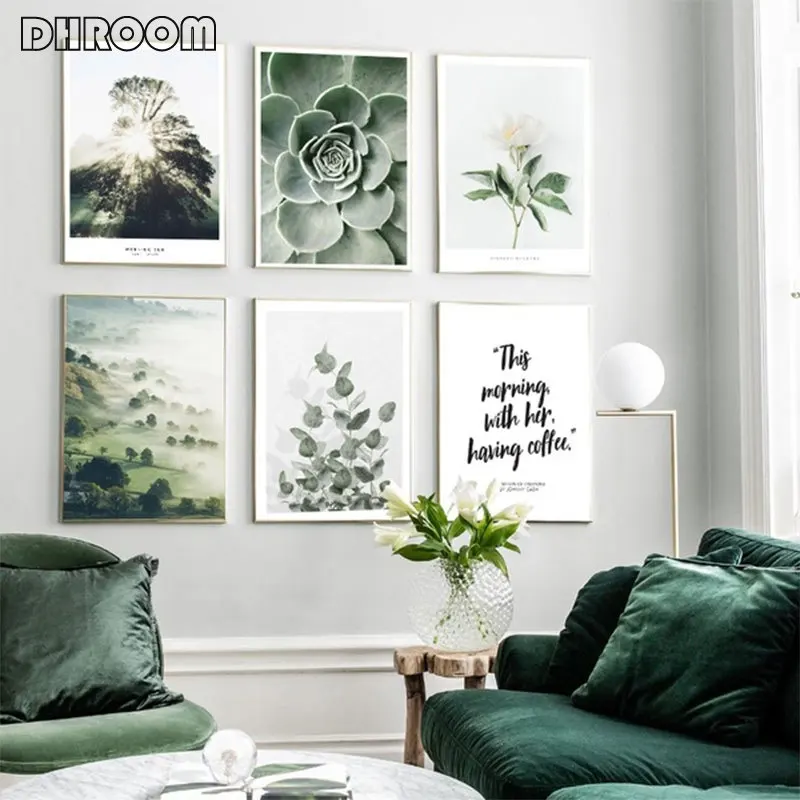 Scandinavian Trees Forest Canvas Poster Nature Landscape Wall Art Flowers Leaves Print Painting Pictures Living Room Decor | Дом и сад