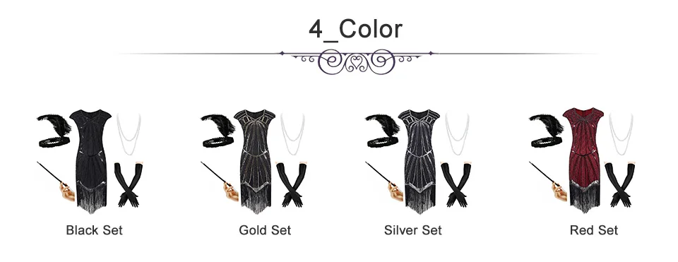 Women 1920s Gastby Sequin Art Nouveau Embellished Fringed Flapper Dress (1)