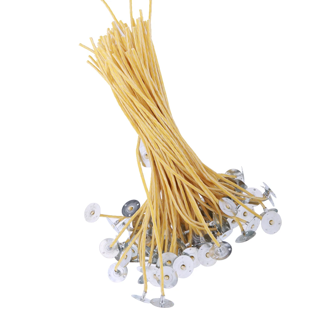 50x/Set Candle Wicks Pre-Tabbed Sustainers Candle Making Wick Long 20cm