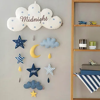 

Diy Toy Non-woven Hanging Baby Bed Bell Cloud Balloons Star Rocket Wall Decoration Needlework