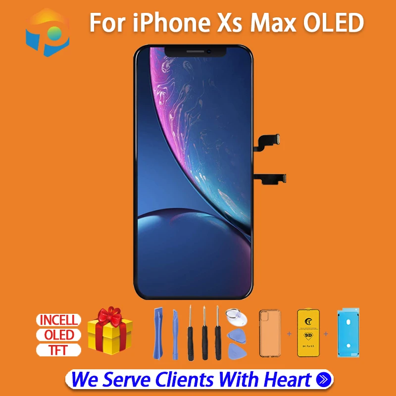 

AAA+++ For i Phone XS Max OLED With 3D Touch Digitizer LCD Screen Assembly No Dead Pixel Replacement Display True Tone Supported