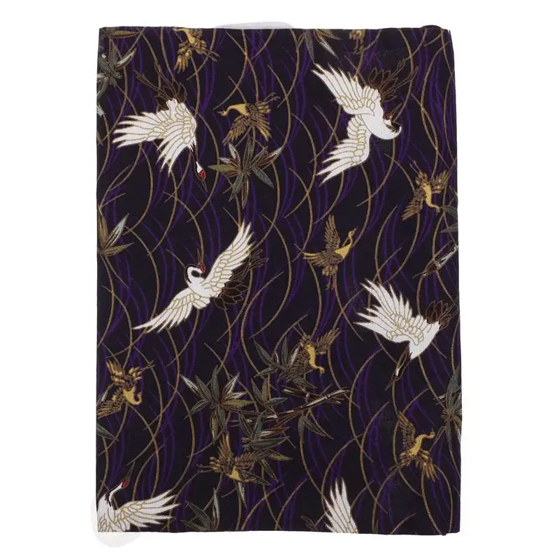 1pc A5 Adjustable Book Cover Decorative Book Sleeve Crane Design Protector Hand-made Cloth Cover Hand Account