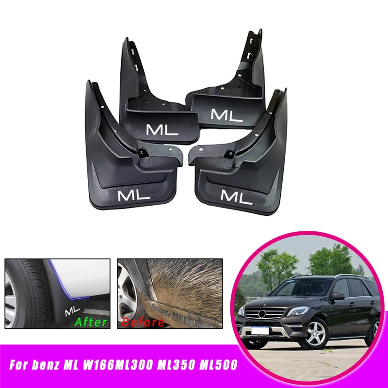 Брызговики для автомобиля, брызговики для Benz M Class ML W166 ML300 ML350 ML500 Брызговики авто аксессуары 4 шт - Цвет: Белый