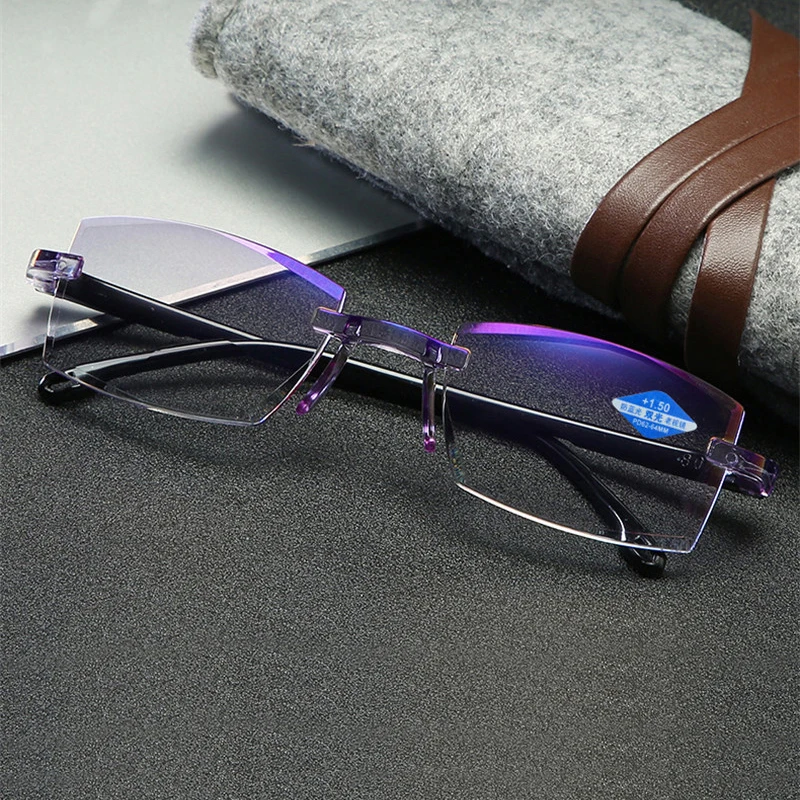 Men Women Reading Glasses Anti Blue Light Rimless Far Sighted Presbyopic Eyewear Goggles Diopter 0 +1.0 1.5 2.0 2.5 3.0 +3.5 4.0 |