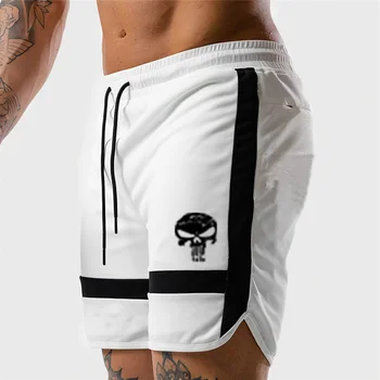 

summer gym running sports shorts skull print 2020 new training men shorts Quick Dry knee-length beach sports Fitness Shorts