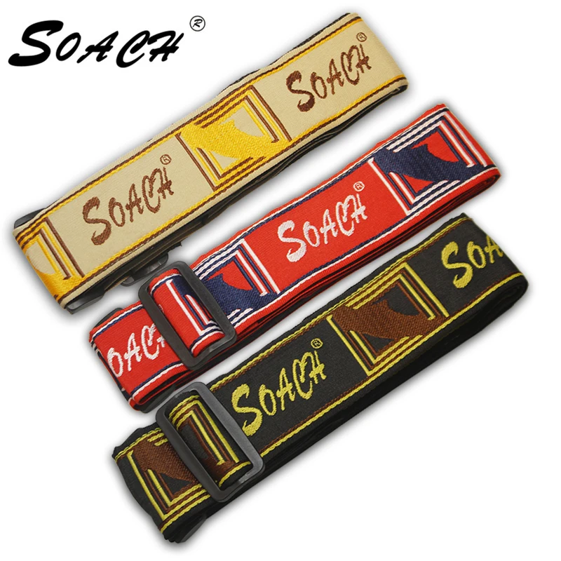 

SOACH Adjustable High Quality soft acoustic bass 138cm guitar belt strap leather belt ends guitar Parts & Accessories