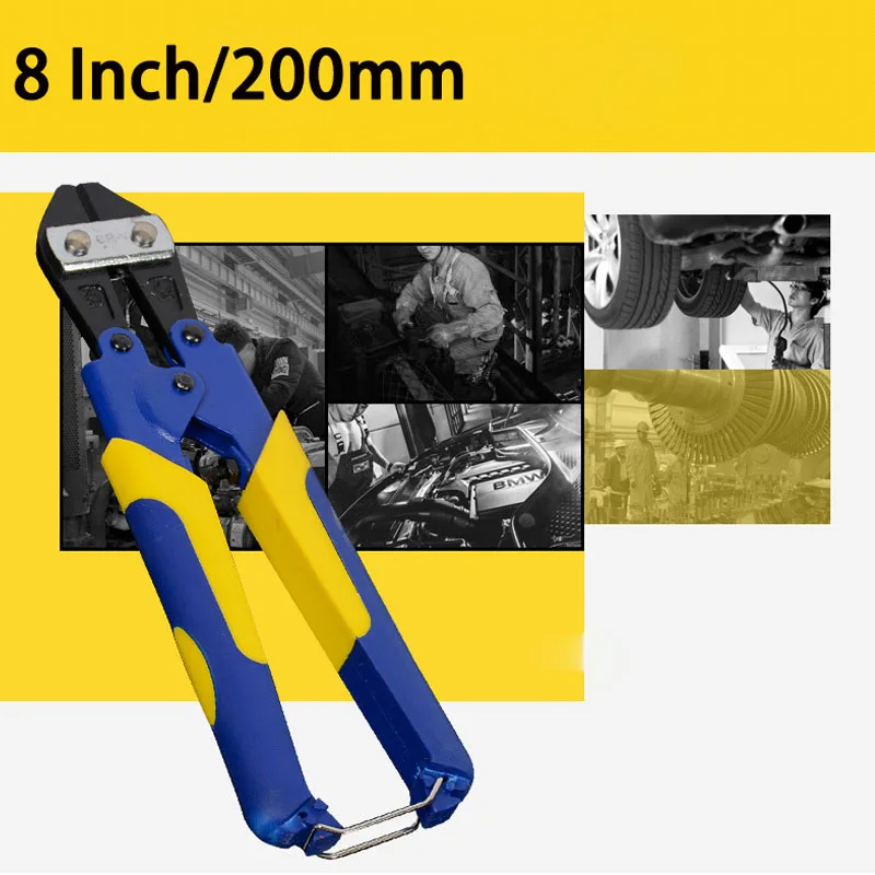 

8 Inches Mini Iron Wire Bolt Cutters Non-slip Two-color Bolt Cutters Sharp Bolt Cutter Pliers PVC Handle Hand Tool Bolt Cutter