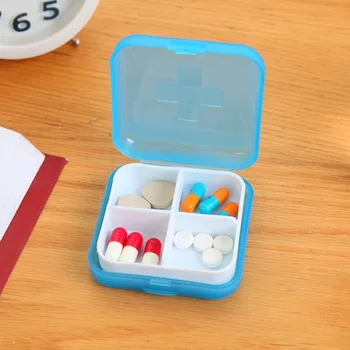 1Pcs Plastic 7 Days Foldable Mini Pill Box Drug Tablet Storage Dispenser Travel Case Holder Container 4 Slots Medical Pill Box 1