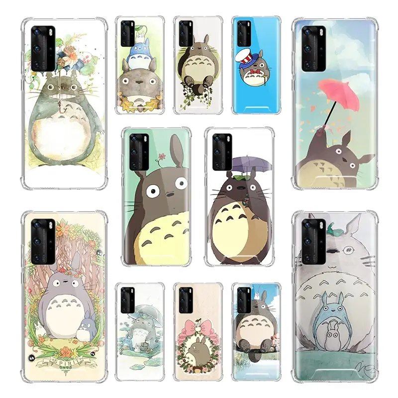 Милый мультяшный чехол Totoro для Huawei P40 P30 P20 Lite E P Smart Pro Z S 2020 Y7 2019 Y8s телефона с