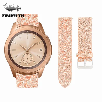 

Sequin Genuine Leather for Samsung galaxy watch 40/42mm Active/Active2 watchband flash watch strap multicolor women bracelet