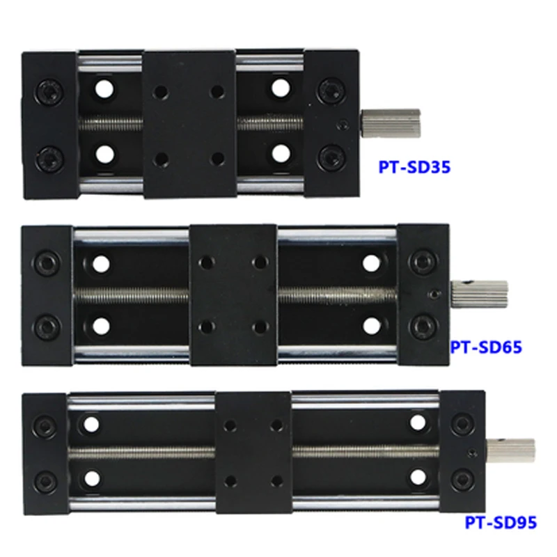 스트로크 수동 변환 테이블 x 단일 축 변위 테이블, 1 차원 변위 테이블 슬라이드, 10mm, 35mm, 65mm, 95mm