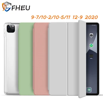 

Back Cover with Pencil Holder Transparent Case 7th 10.2 2019 Smart Funda Case 10.5 inch for ipad 5 6th 9.7 Pro 12.9 11 2020