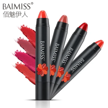 

BAIMISS 4 Colors Lipstick Matte Lipsticker Lips Makeup Cosmetics Waterproof Long-lasting Easy to Wear Cosmetic Nude Makeup Lips