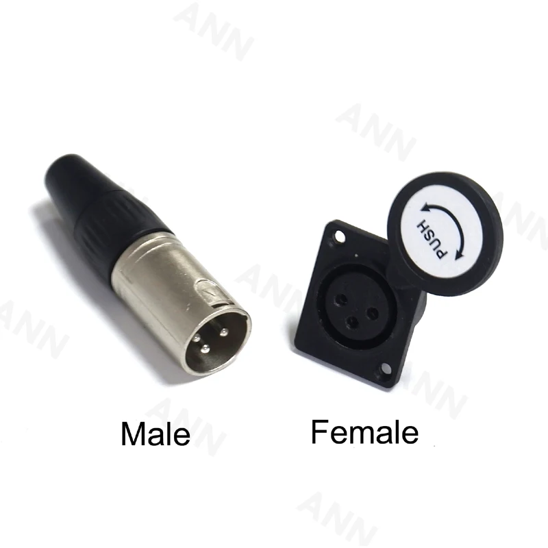 

XLR connector, 3pins, XLR Male Female socket, panel mount type, with protecting cover