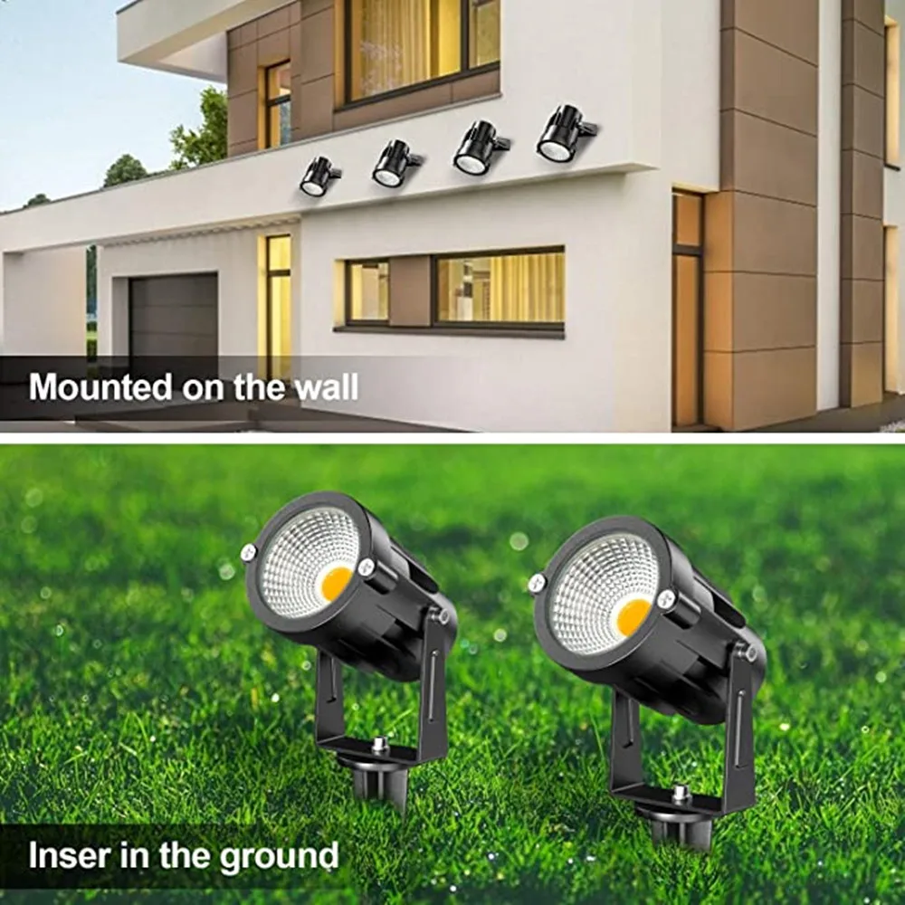 12V 220V 110V Outdoor Landscape LED Lawn Light 10W COB Garden Lamp 3W 5W 7W Waterproof  Path Decoration Spotlights AliExpress