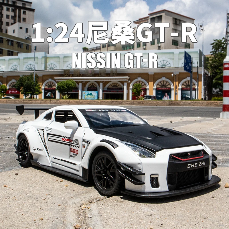 gtr Nissan gtr r34 r35-合金車モデル,スポーツモデル,金属製の車,シミュレーション,音,子供のおもちゃ,ギフト,1:24 -  AliExpress