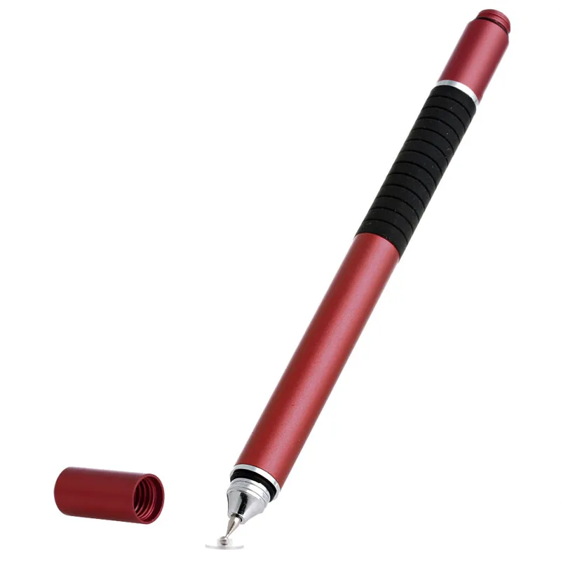 2 в 1 металлическая емкостная ручка Шариковая стилус сенсорного экрана для планшета/телефона iPad - Цвета: Красный