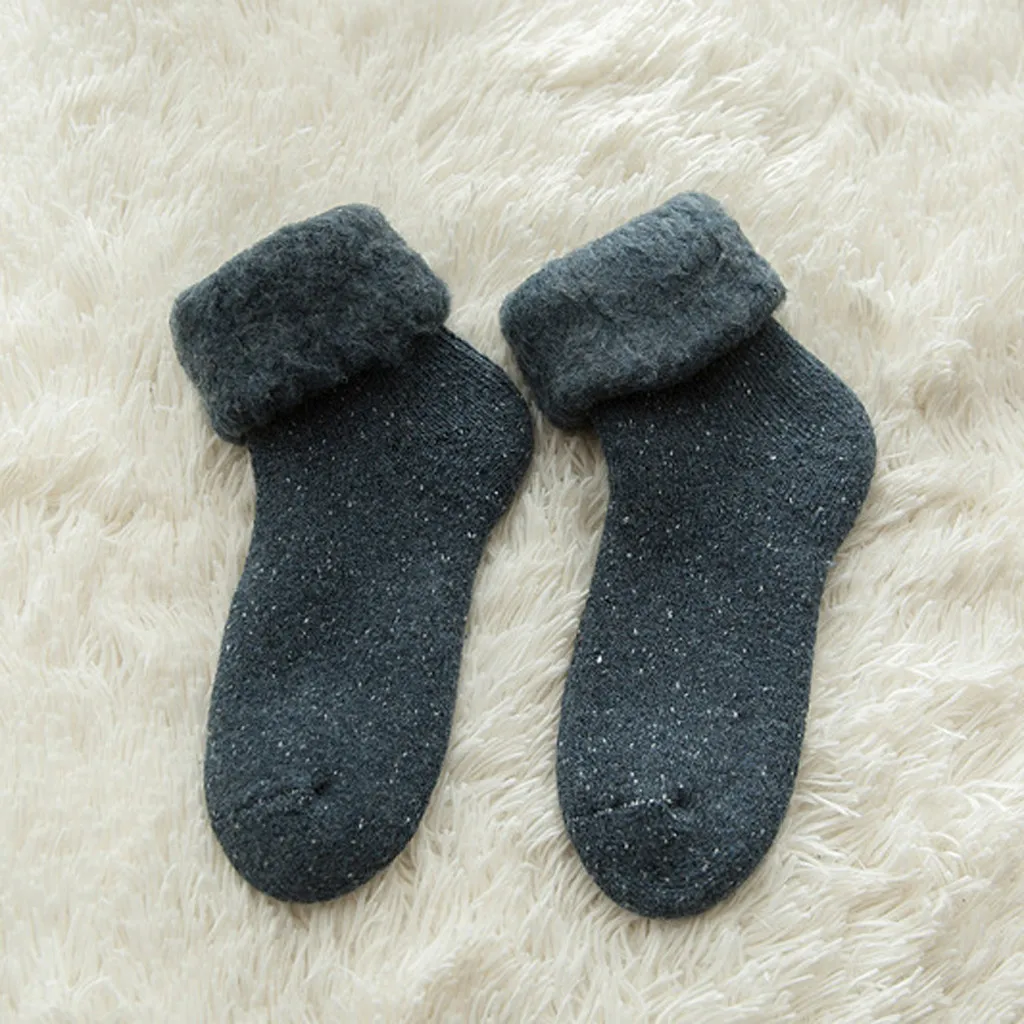 Зимние стильные женские модные плотные теплые хлопковые носки средней длины в стиле Харадзюку; носки для сна с флисовой подкладкой - Цвет: E
