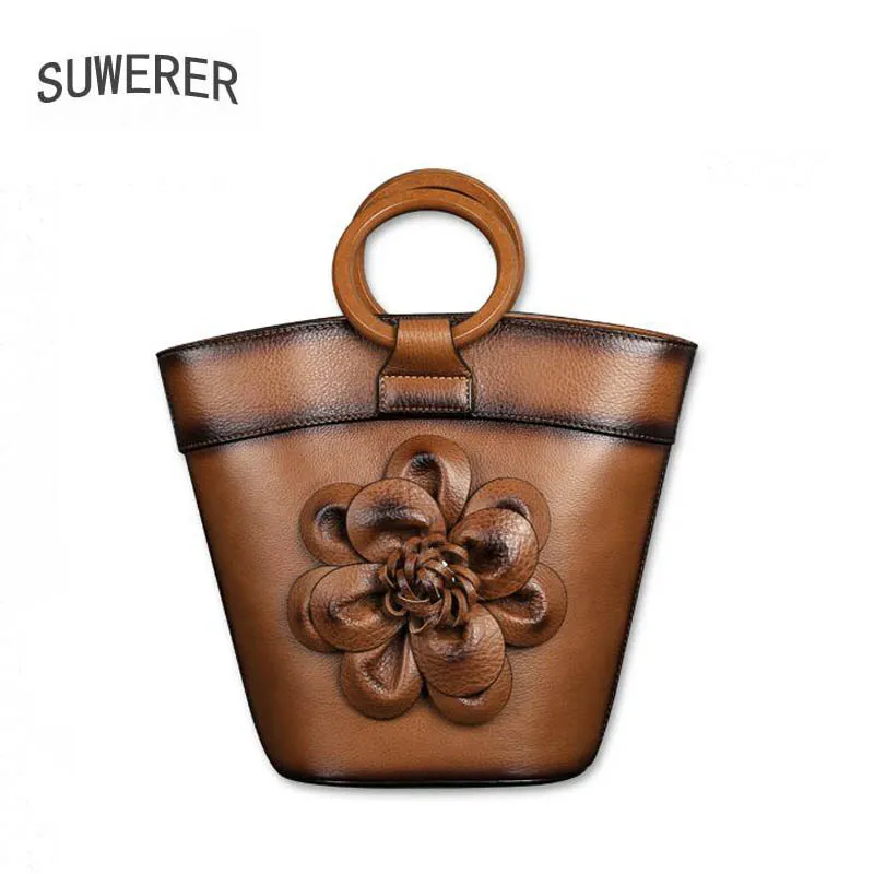 

SUWERER high-quality fashion luxury brand 2020 new retro female handbag shoulder bag genuine leather bag counter genuine, well-k