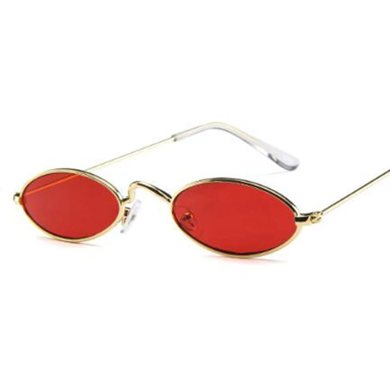 90s красные очки, узкие маленькие круглые солнцезащитные очки, винтажные брендовые дизайнерские крошечные металлические оправа с плоскими линзами, овальные очки, мужские крутые оттенки