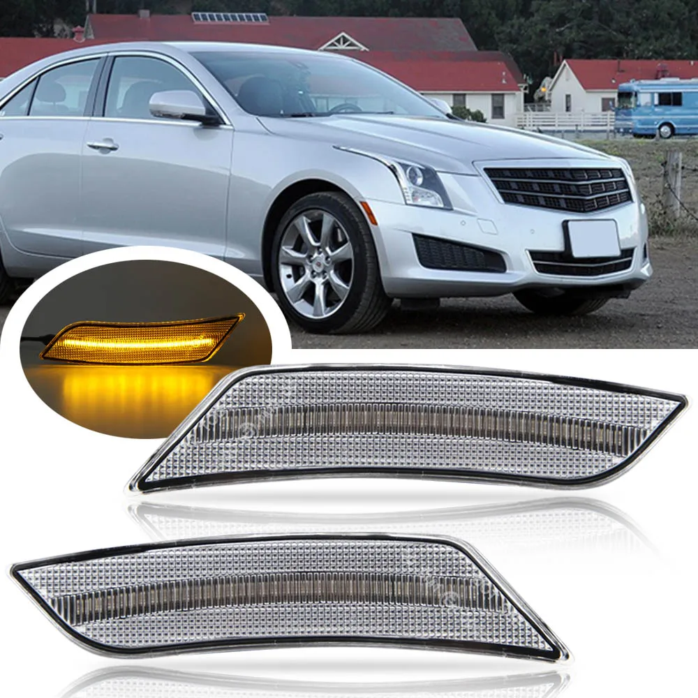 2 шт. янтарные светодиодные Передние боковые габаритные огни для Cadillac ATS 2013-2014 XT5