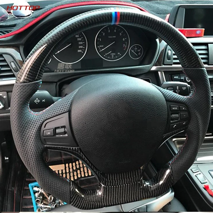 Автомобильный руль из углеродного волокна для BMW 3 E90 и кожаный руль(лопатки переключения передач