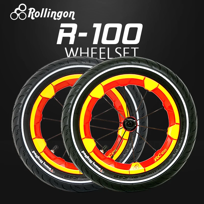 Rollingon-RC100 12 인치 어린이 균형 자전거 탄소 경량 휠 세트, 세라믹 스피드 베어링 수정 액세서리