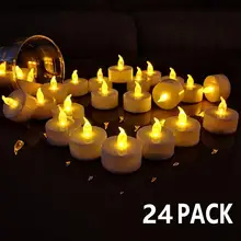 Беспламенные светодиодные свечи для свечей, работающие от батарейки, теплый белый беспламенный столбик, свечи для романтических украшений