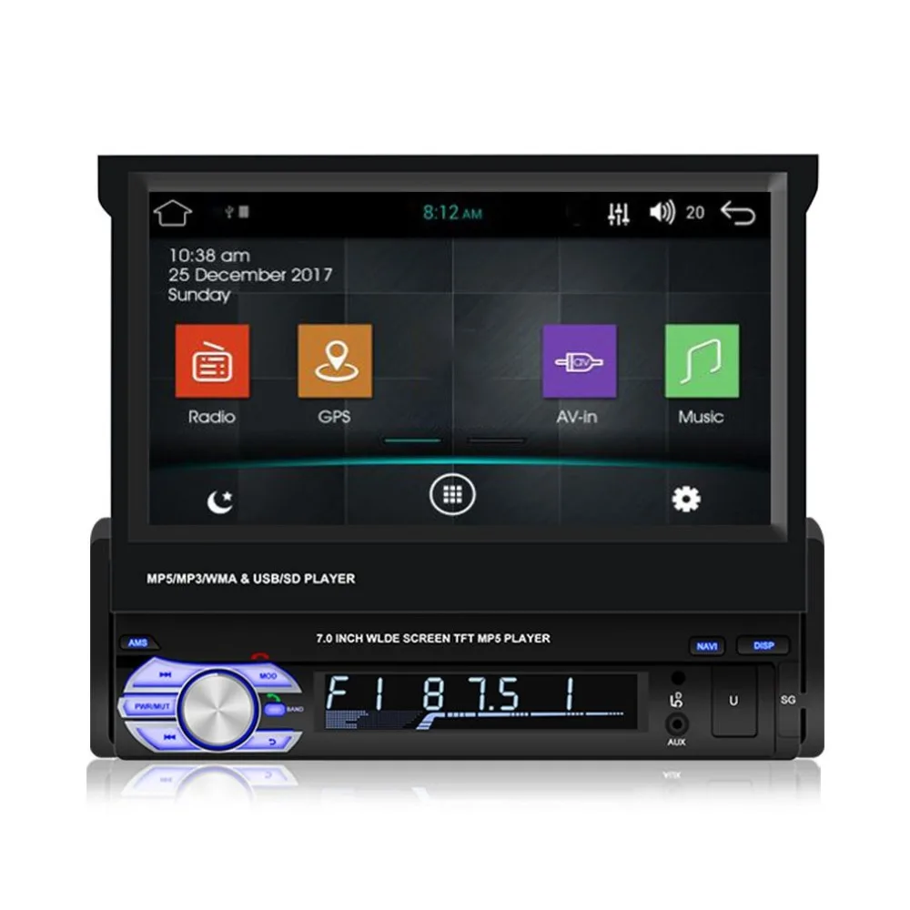 7 дюймов Android MP5 Одношпиндельный телескопический машина MP4 плеер навигации gps умный автомобиль машина «Все-в-одном»