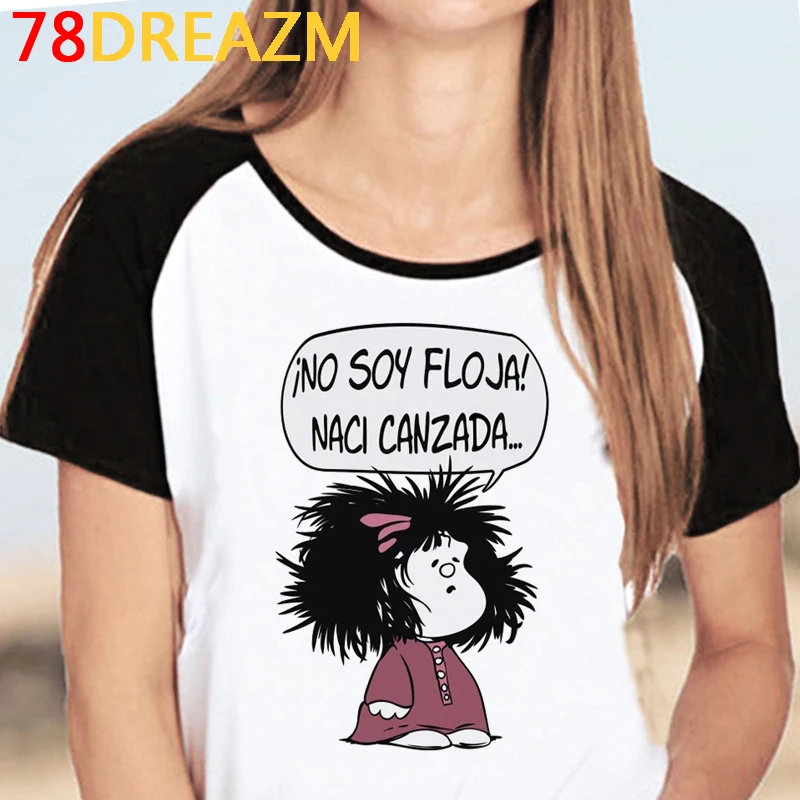 Camisetas estampadas Kawaii de Manga Mafalda para mujer, camisetas de dibujos animados, camisetas de Anime Grunge, camisetas de Hip Hop Unisex