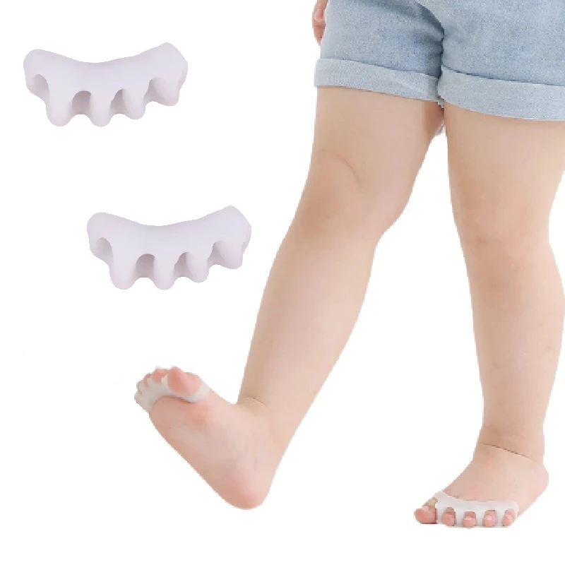Child Silicone Toe Separator Stretcher Bone Straightener Spreader Hallux Valgus Corrector Kid Foot Care Tool 2pcs = 1pair toe separators toe corrector toe spreader finger toe separator