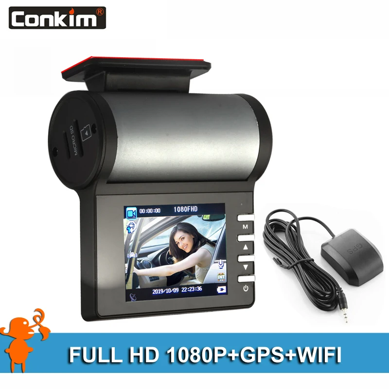 Conkim видеорегистратор Автомобильная камера WIFI DVR gps Logger 1080 P Full HD регистраторы 2 0