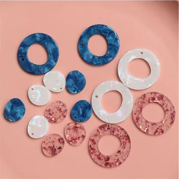 

Wholesale 30pcs/lot color pattern print geometry irregular ovals shape acrylic beads diy jewelry earring/garment accessory