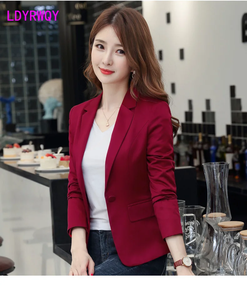 

2019 new autumn Korean version of the women's self-cultivation of the skinny casual jacket red suit female