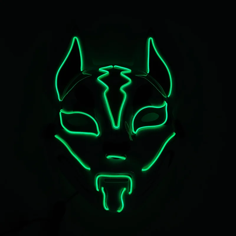 sexy anime cosplay Demon Slayer Glowing EL Wire Mask Kimetsu No Yaiba Characters Cosplay Costume Accessories Japanese Anime Fox Halloween LED Mask funny halloween costumes