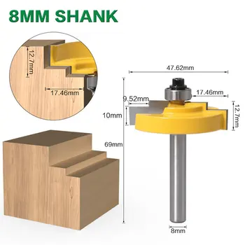 

8mm Shank Milling Cutter Photo Frame Stepped Rabbetting Molding Wood Router Bit Tipped Door & Window Line knife