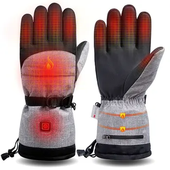 

Heated Gloves, Waterproof Electric 3-Gear Temperature Adjustable Winter Warm Gloves for Skiing, Snowboard, Motorcycle