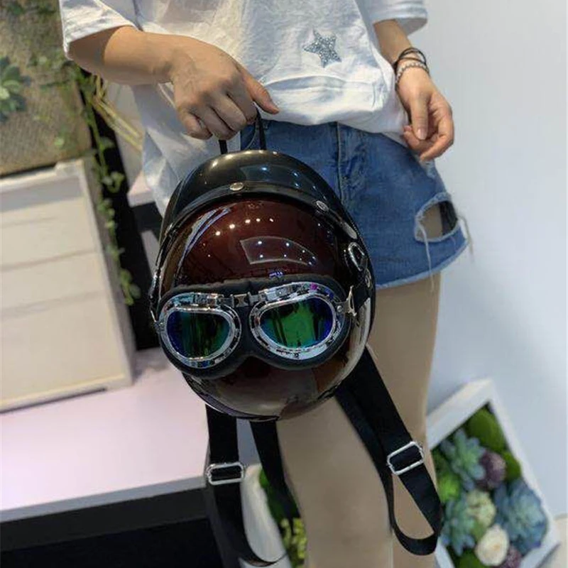 

Personalized Helmet Design Women Backpacks Creative Hiphop Shoulder Crossbody Bags Chic Travel Back Packs for Girls Y2K Sac 2022